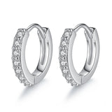 925 Sterling Silver Hoop Earrings Zircon Piercing Earrings