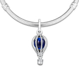 925 Silver Hot Air Balloon Dangle Charm Bead for Jewelry Making