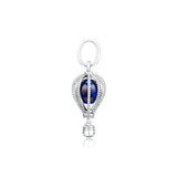 925 Silver Hot Air Balloon Dangle Charm Bead for Jewelry Making