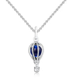 925 Silver Hot Air Balloon Dangle Charm Bead for Jewelry Making