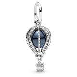 925 Silver Hot Air Balloon Dangle Charm Bead for Jewelry Making
