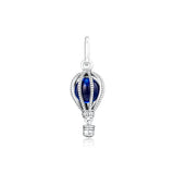 925 Silver Hot Air Balloon Dangle Charm Bead for Jewelry Making
