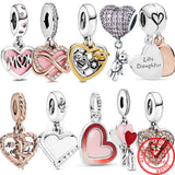 925 Silver Infinite Love Heart Red Charms Fit Silver Jewelry Women