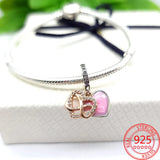 925 Silver Infinite Love Heart Red Charms Fit Silver Jewelry Women