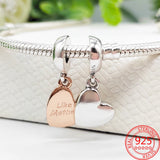 925 Silver Infinite Love Heart Red Charms Fit Silver Jewelry Women