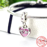 925 Silver Infinite Love Heart Red Charms Fit Silver Jewelry Women