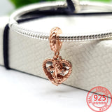 925 Silver Infinite Love Heart Red Charms Fit Silver Jewelry Women