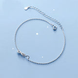 925 Sterling Silver Infinity Love Anklet Zircon Foot Chain