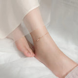 925 Sterling Silver Infinity Love Anklet Zircon Foot Chain