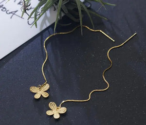 925 Silver Butterfly Threader Dangle Earrings