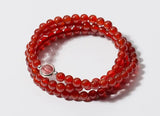 Sterling Silver Red Agate Stone Chain Bracelet Charms