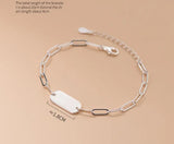 925 Silver Chain Bracelet with Square Charms