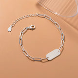 925 Silver Chain Bracelet with Square Charms