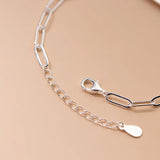 925 Silver Chain Bracelet with Square Charms