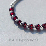 925 Silver Red Garnet Stone Bracelet Bangle