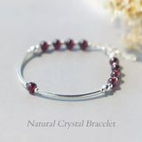 925 Silver Red Garnet Stone Bracelet Bangle