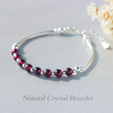 925 Silver Red Garnet Stone Bracelet Bangle