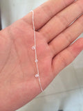 925 Sterling Silver Anklet Bracelet with Three Crystals