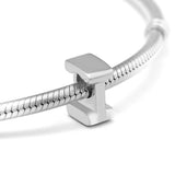 925 Sterling Silver Letter I Alphabet Charm Bead for Bracelets