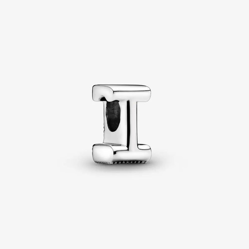 925 Sterling Silver Letter I Alphabet Charm Bead for Bracelets