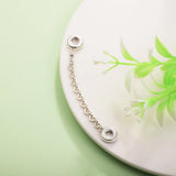 925 Sterling Silver Linked Hearts Safety Chain Charms Beads