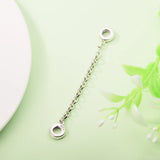 925 Sterling Silver Linked Hearts Safety Chain Charms Beads