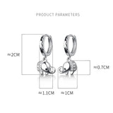 925 Silver Lucky Elephant Drop Earrings Zircon Elephant Earring Jewelry
