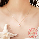 925 Sterling Silver Mermaid Zircon Pendant Necklace For Women