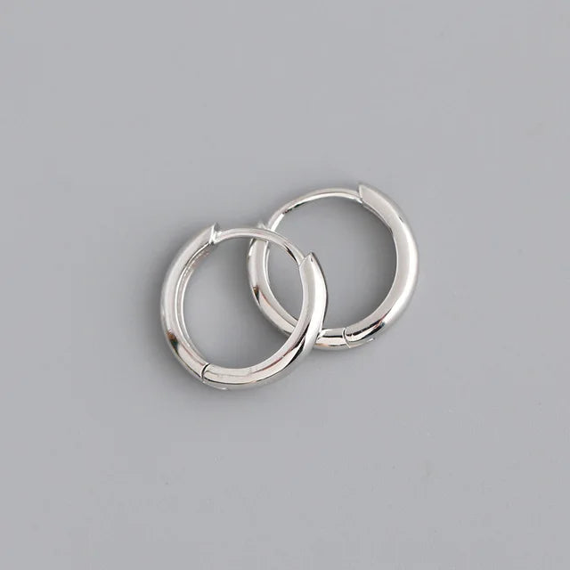 925 Sterling Silver Boho Hoop Earring for Women Punk Unisex Rock Jewelry