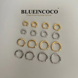 925 Sterling Silver Boho Hoop Earring for Women Punk Unisex Rock Jewelry