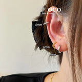 925 Sterling Silver Boho Hoop Earring for Women Punk Unisex Rock Jewelry