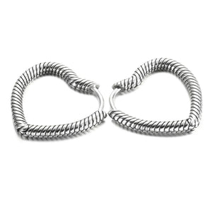 925 Sterling Silver Heart Charm Hoop Earrings for Women Girls