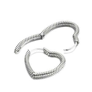 925 Sterling Silver Heart Charm Hoop Earrings for Women Girls