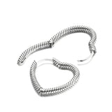 925 Sterling Silver Heart Charm Hoop Earrings for Women Girls