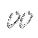 925 Sterling Silver Heart Charm Hoop Earrings for Women Girls