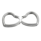925 Sterling Silver Heart Charm Hoop Earrings for Women Girls