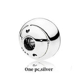 925 Sterling Silver Open Bangle End Caps for Pink Purple Pave Charm