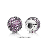 925 Sterling Silver Open Bangle End Caps for Pink Purple Pave Charm