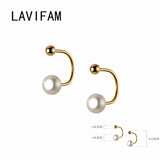 925 Silver Pearl Hoop Earrings Women Girls Jewelry