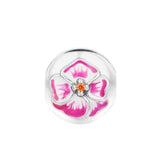 925 Silver Pink Pansy Flower Clip Charm Bead for Bracelets