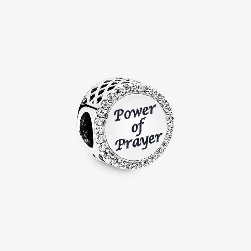 925 Silver Power of Prayer Charm Metal Beads for Bracelet Women DIY Jewelry
