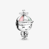 925 Sterling Silver Propeller Hat Little Boy Charms Beads for Bracelet
