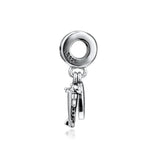 925 Sterling Silver Propeller Plane Dangle Charm Bead for Jewelry Making