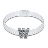 925 Sterling Silver Letter W Reflexions Clip Charm for Bracelets Beads