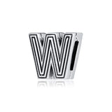925 Sterling Silver Letter W Reflexions Clip Charm for Bracelets Beads