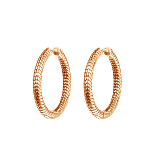 925 Sterling Silver Rose Charm Hoop Earrings for Women