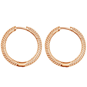 925 Sterling Silver Rose Charm Hoop Earrings for Women