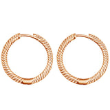 925 Sterling Silver Rose Charm Hoop Earrings for Women