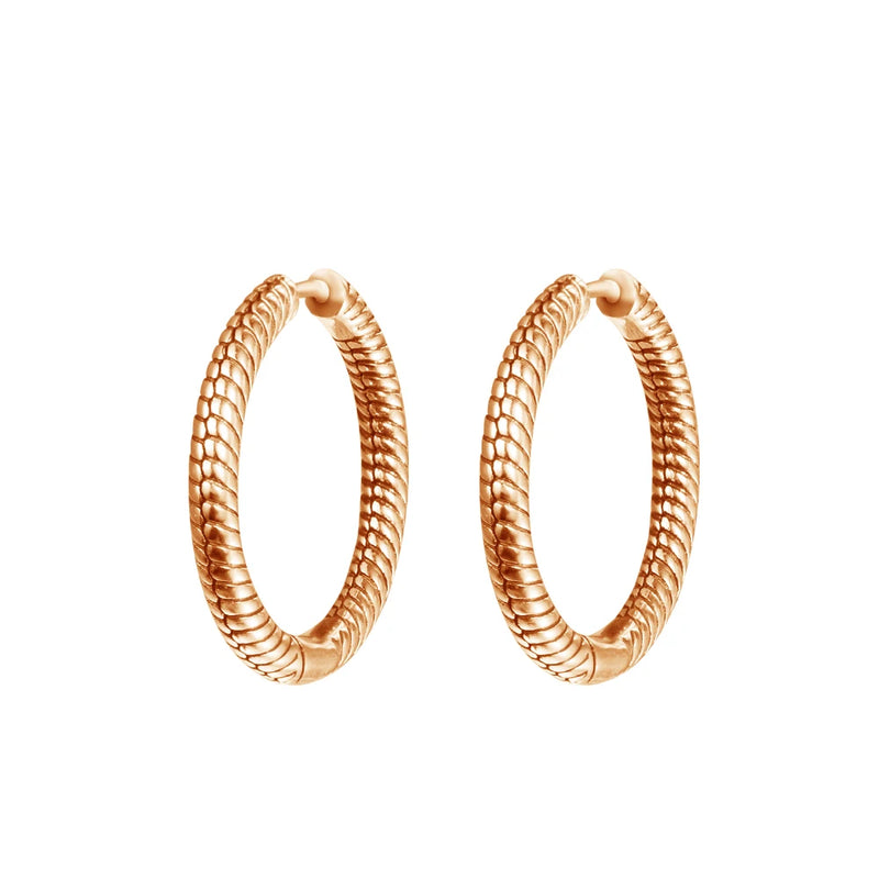 925 Sterling Silver Rose Charm Hoop Earrings for Women