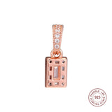 925 Sterling Silver Rose Luminous Ice Pendant Charms Beads